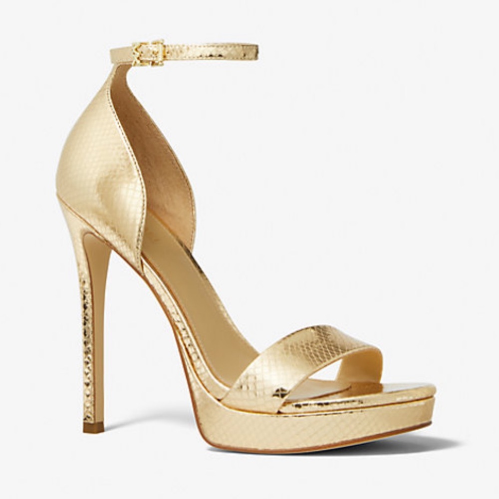 Unworn Gold, Snakeskin Michael Kors Heels